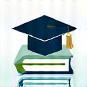 Icon representing student checking, a graduation cap