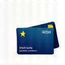 Icon representing a rewards credit card, a gift box and star