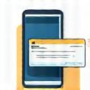 Mobile Deposit icon, phone scanning a check