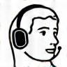 Icon of a head with a headset